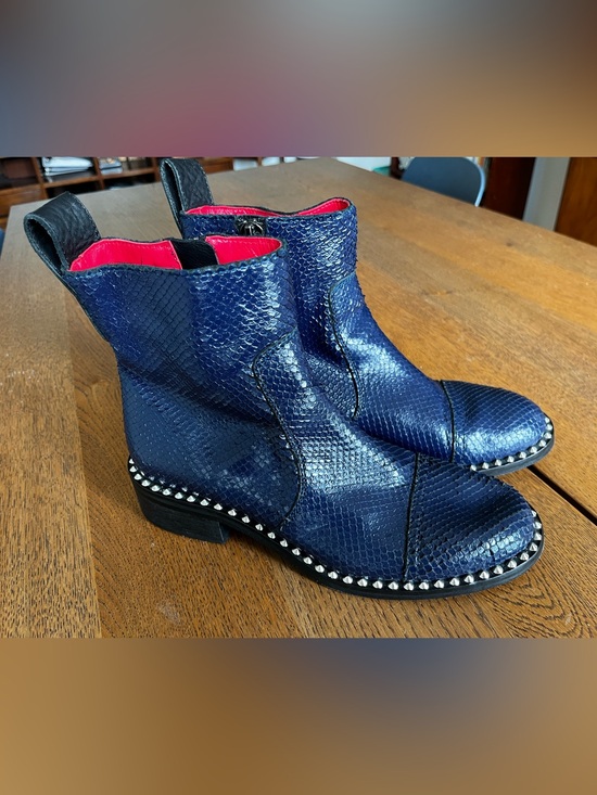 Zadig & Voltaire Shoes - Cobalt blue leather textured boots by Zadig & Voltaire Sz 39